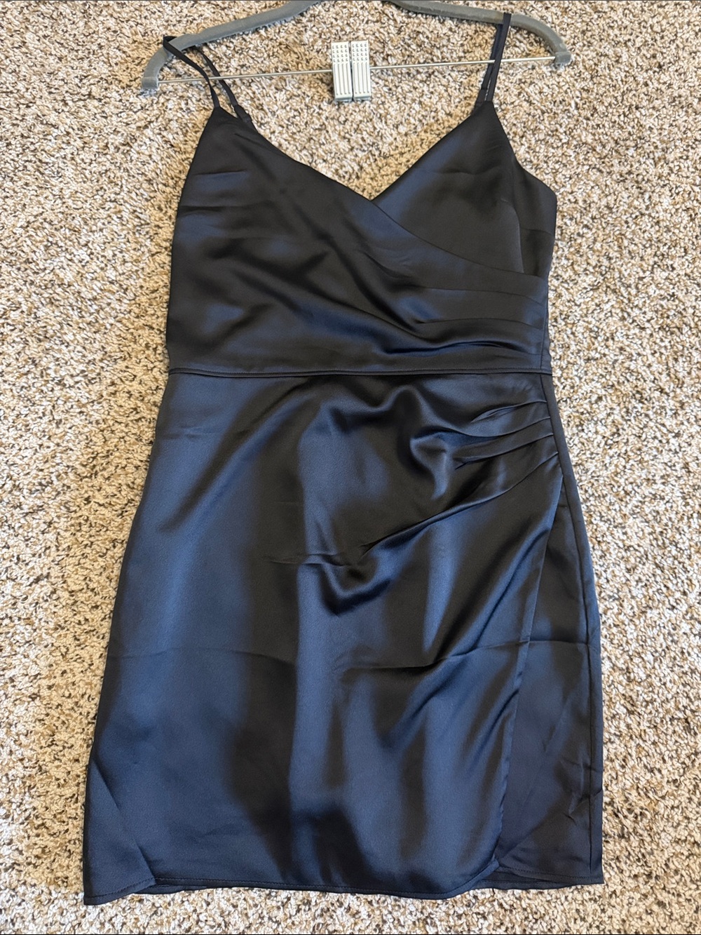Abercrombie & Fitch petite black silk wrap dress